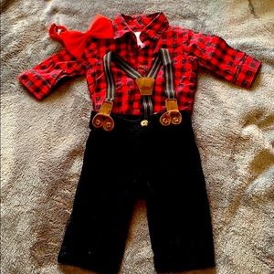 Baby boy clothes - Plaid Christmas outfit!